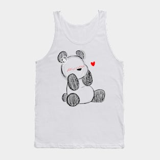 Blushing Panda (Black) Tank Top